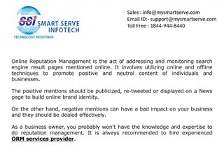 Significance of Professional ORM Services Provider