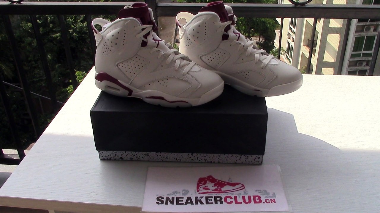 Authentic air jordan 6 maroon