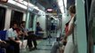 Inside the Dubai Metro train with station announcement