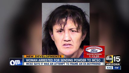 Woman arrested for sending white powder to MCSO