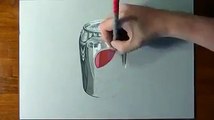 رسام محترف يرسم علبة الكولا  رهييييييييييييب