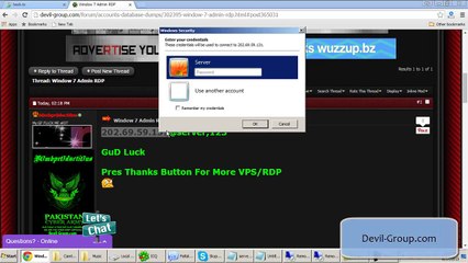 Get Free Window RDP/Vps By devilgroup.org