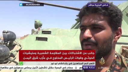 جانب من الاشتباكات بين المقاومة الشعبية ومليشيات الحوثي وثوات الرئيس المخلوع في مأرب شرقي اليمن