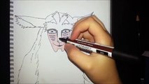 Speed drawing of the forest spirit from the film Princess Mononoke