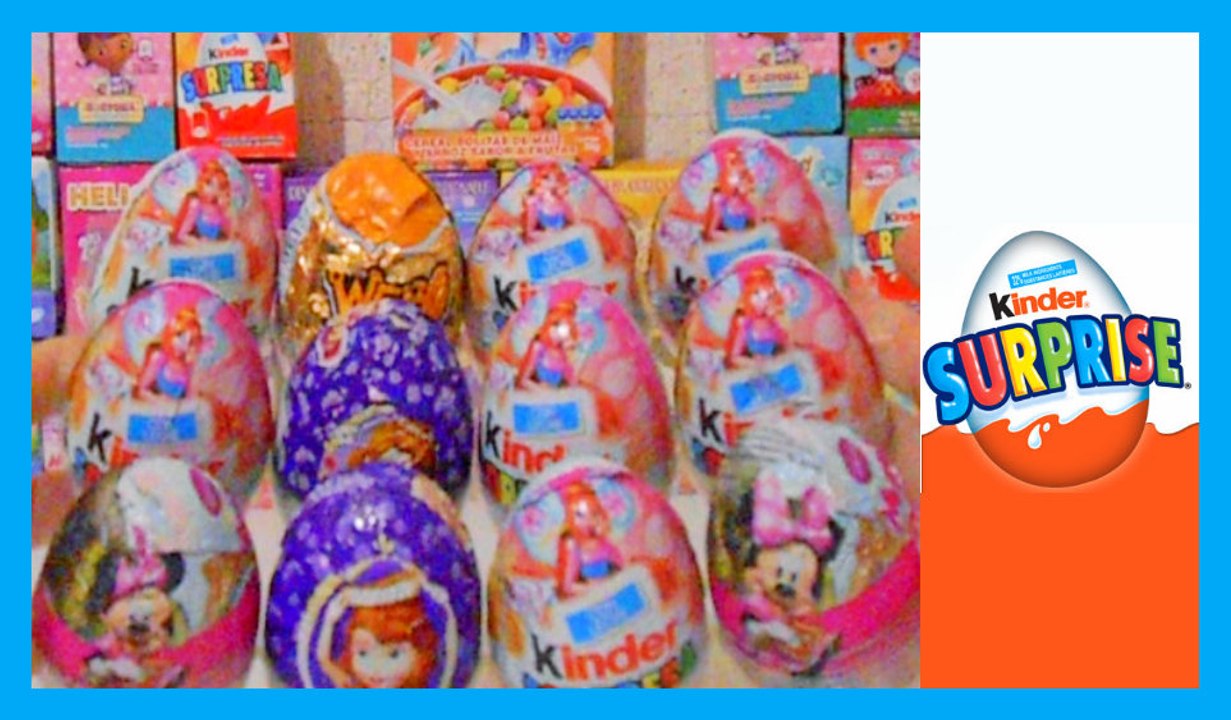 12 Surprise Eggs Winx Club Kinder Surprise Eggs Unboxing Disney Pixar Easter Sofia Minnie Lalaloopsy