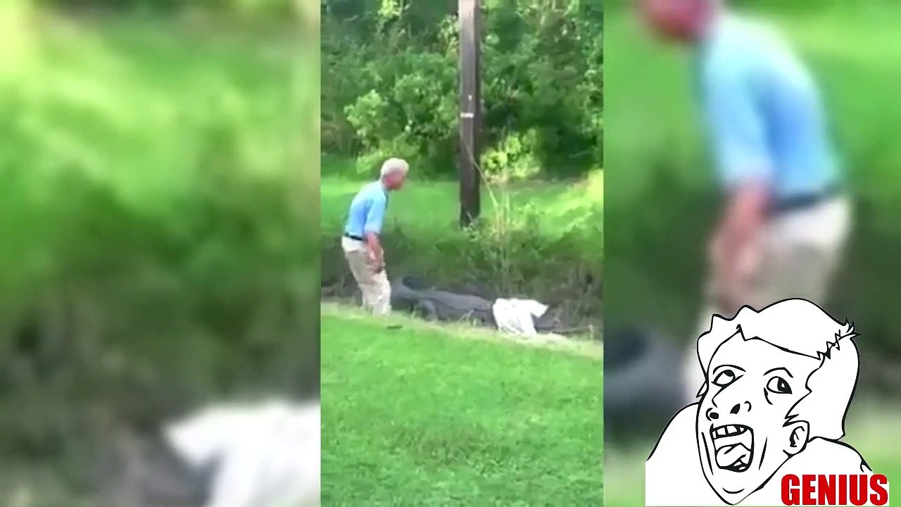 ATAQUE DE COCODRILO - Un hombre casi muere por hacerse el valiente (Crocodile attack)