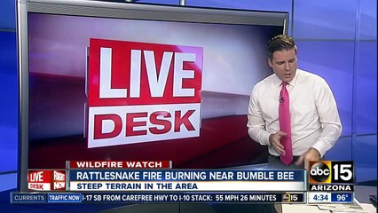 Rattlesnake Fire burning near Bumble Bee