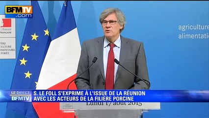 Le Foll sur la filière porcine: "Le cadran aura une cotation demain"