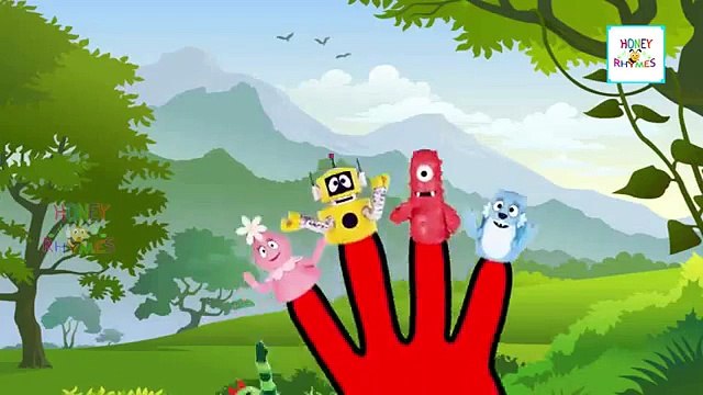 Finger Family Apple Cartoon YO GABBA GABBA Finger Collection | Finger Family Songs