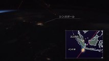 宇宙ステーションから見る台湾と日本の夜景