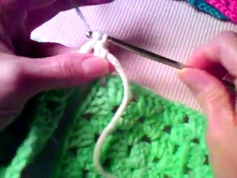 How to Crochet - Join Granny Squares using Double Crochet Stitches