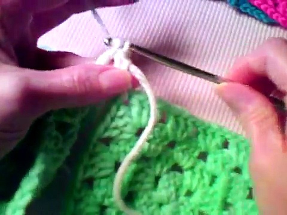 How to Crochet - Join Granny Squares using Double Crochet Stitches