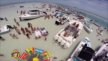 Aerial Drone Video - Key Largo Adventures Sand Bar Memorial Weekend 2014
