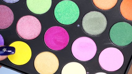 Glittery Peach Summer Eyes with RAINBOW Liner!