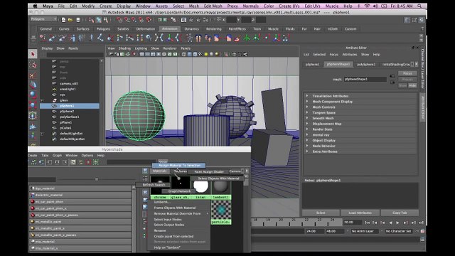 Multi Pass Rendering in Mental Ray - Maya 2011 - 01