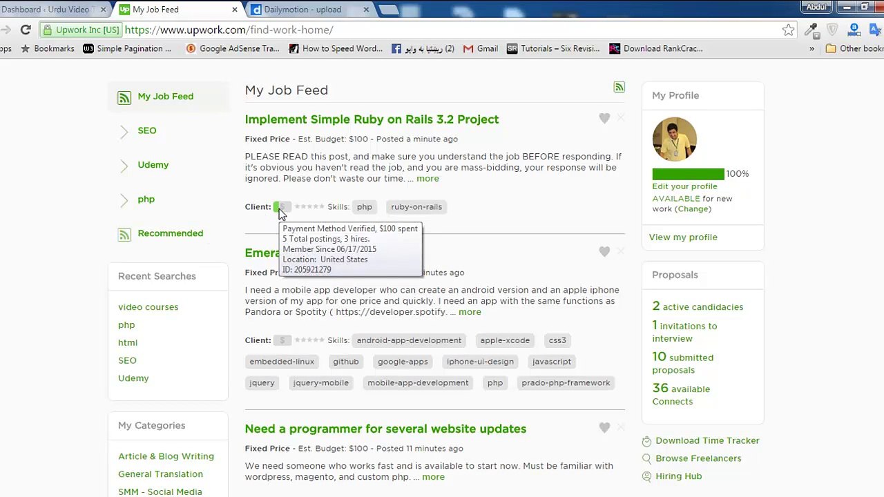 Upwork Tutorials in Urdu/Hindi Part 2 of 2