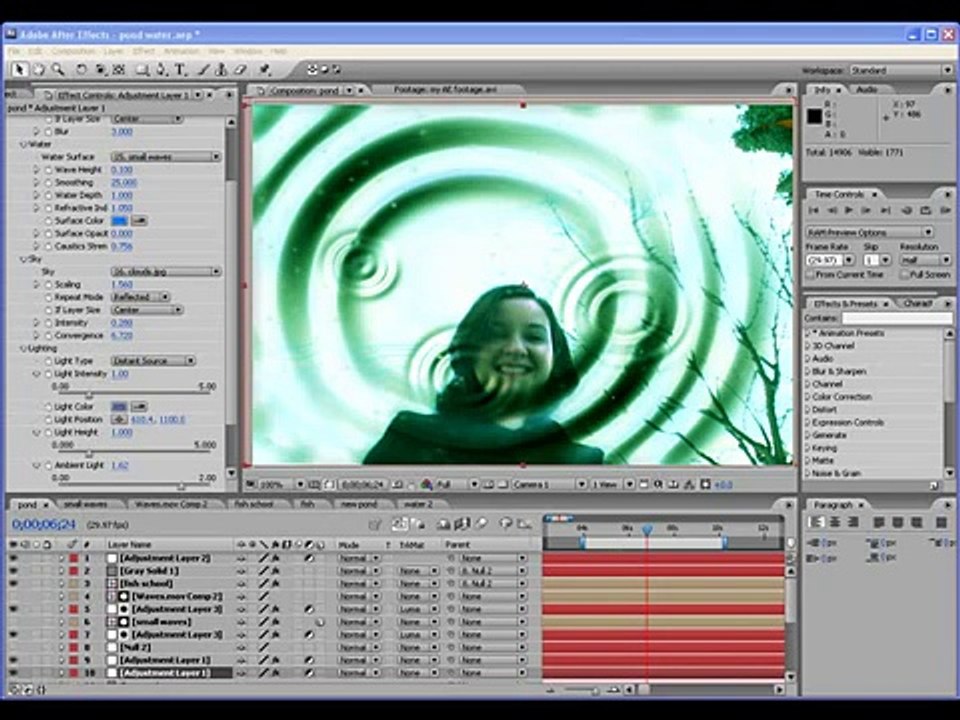 After effects tutorial, Simple pond ripple effect, Part 1