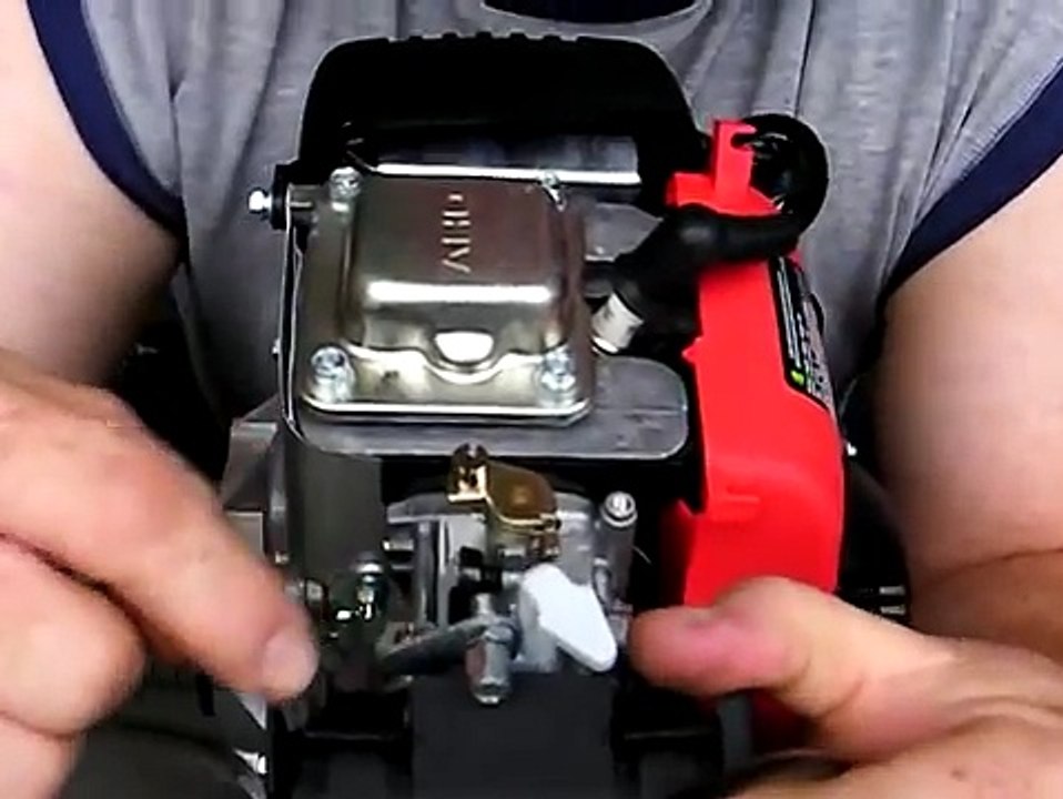 HuaSheng 142F-cc 49cc 4 stroke carburetor demonstration