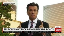 Self driving trucks on the road in Nevada