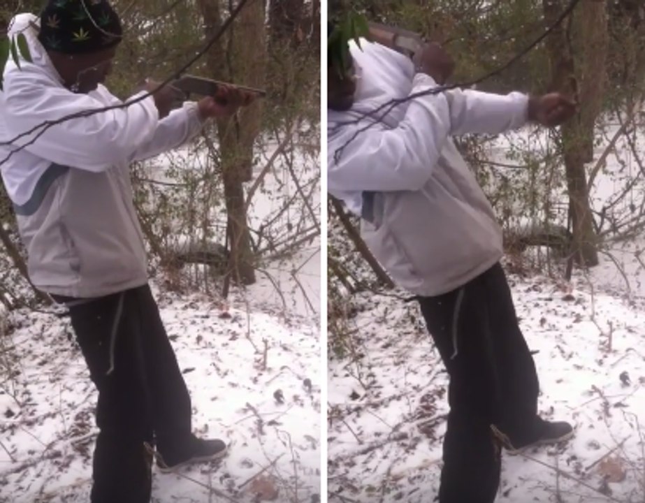 Big Dude Fails At Shooting With Sawed-Off Shotgun