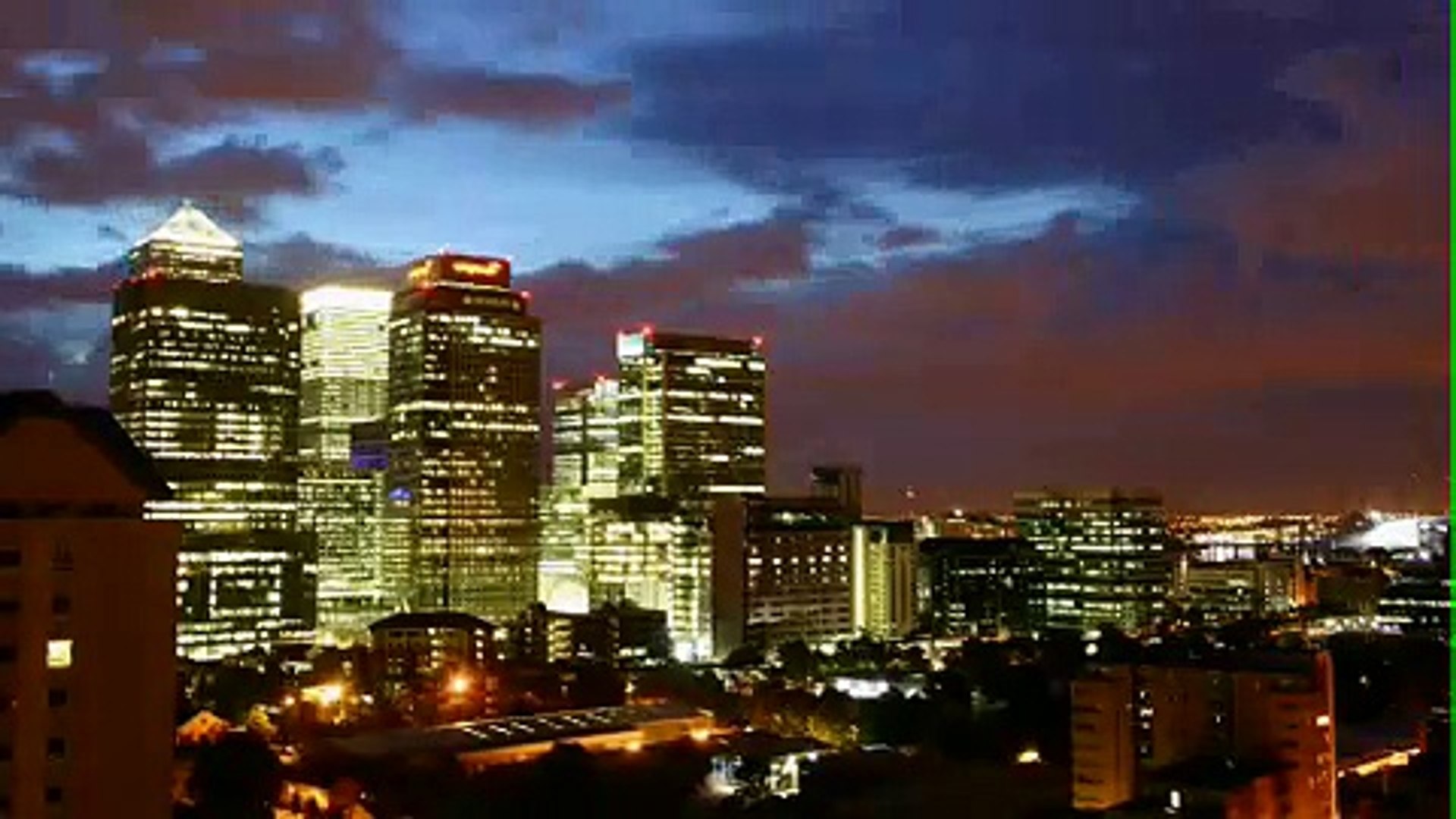 ⁣Canary Wharf Night time time lapse