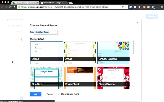 Creating a Form Using Google Docs Forms
