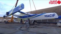 Lorient : le trimaran Macif mis à l'eau