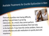 Available Medications Treatments For Male Impotence