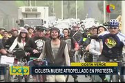 Ciclistas protestan por muerte de compañero y exigen la construcción de ciclovías