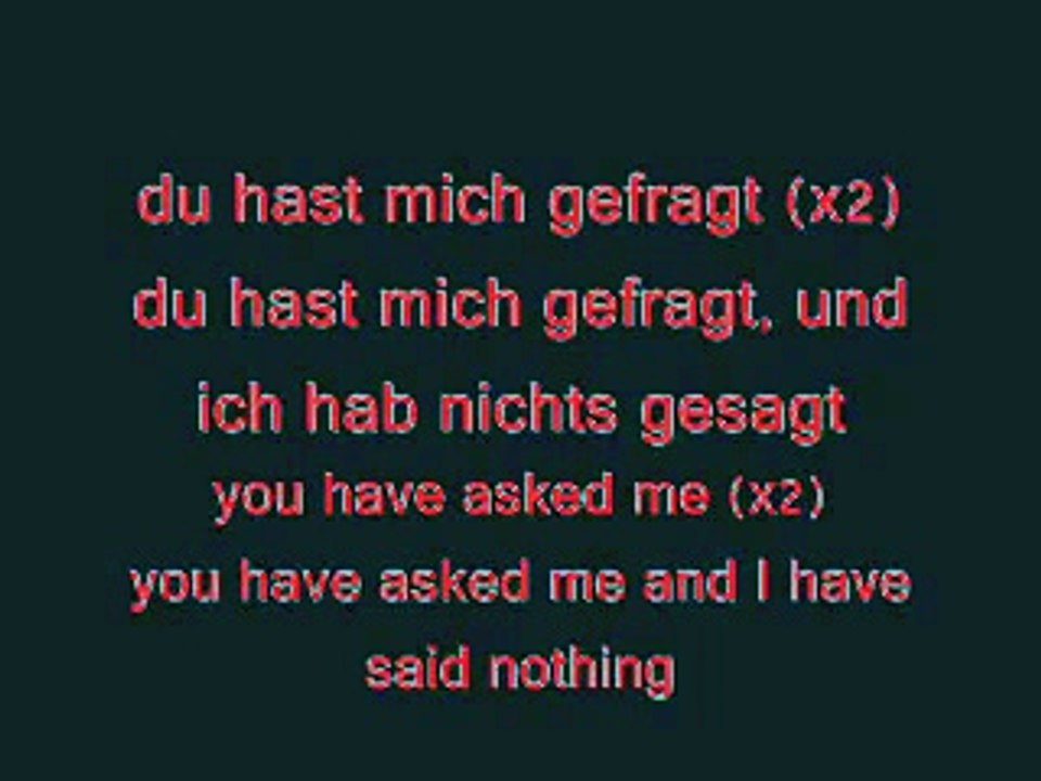 Rammstein Du hast lyrics & translations video Dailymotion