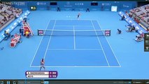 Agnieszka Radwanska crushes a 99 mph forehand winner at the 2013 China Open