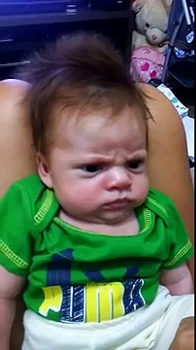 Angry baby won't smile