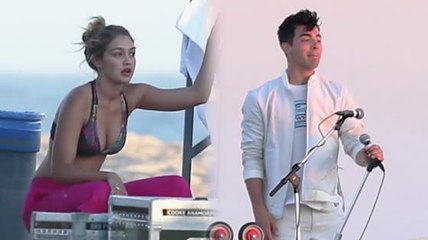 Gigi Hadid Helps Joe Jonas Film His New Music Video