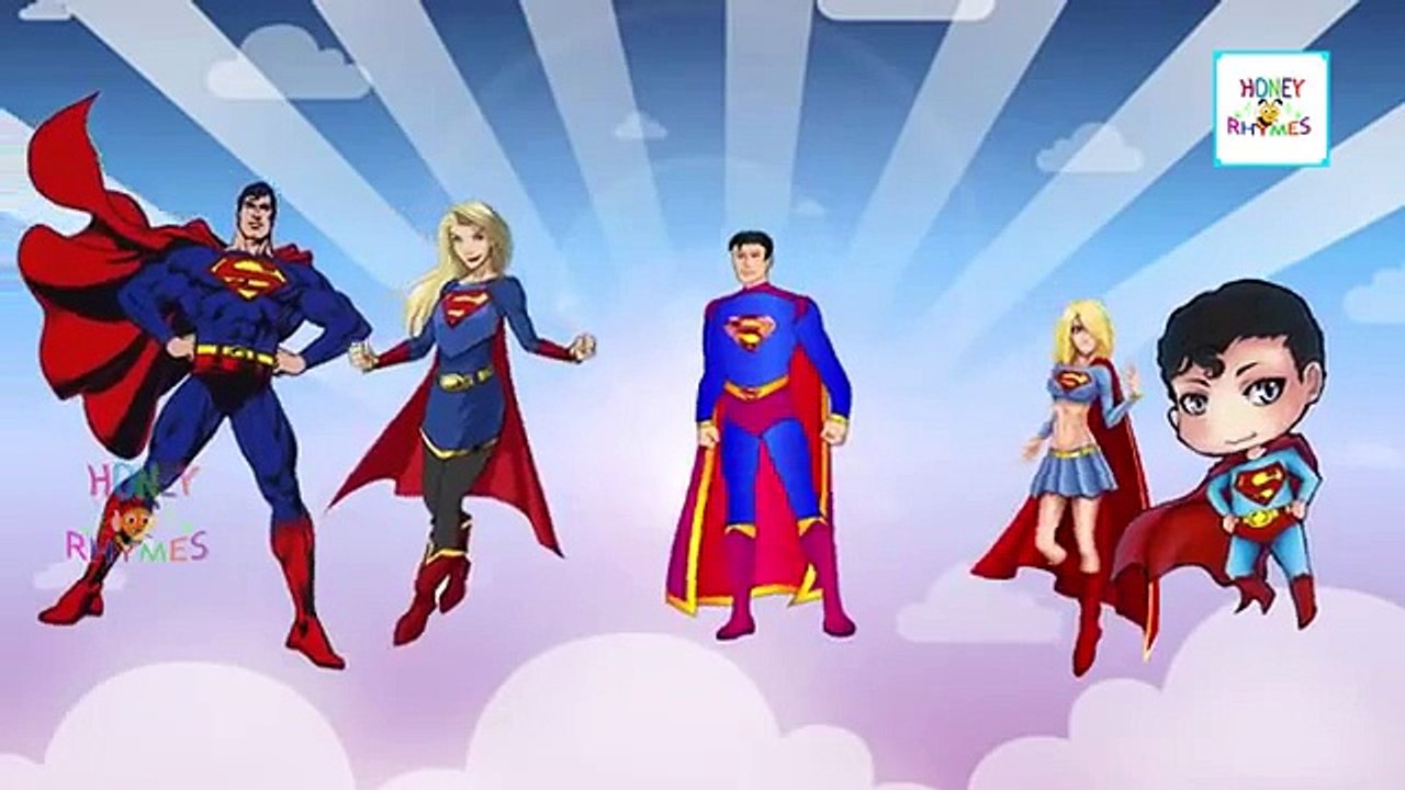 Super Man Cartoon Finger Family Nursery Rhymes | Superman Cartoon Animation Rhymes For Children
