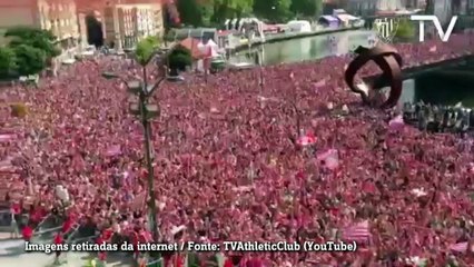 Athletic Bilbao é recebido por multidão após título sobre o Barça
