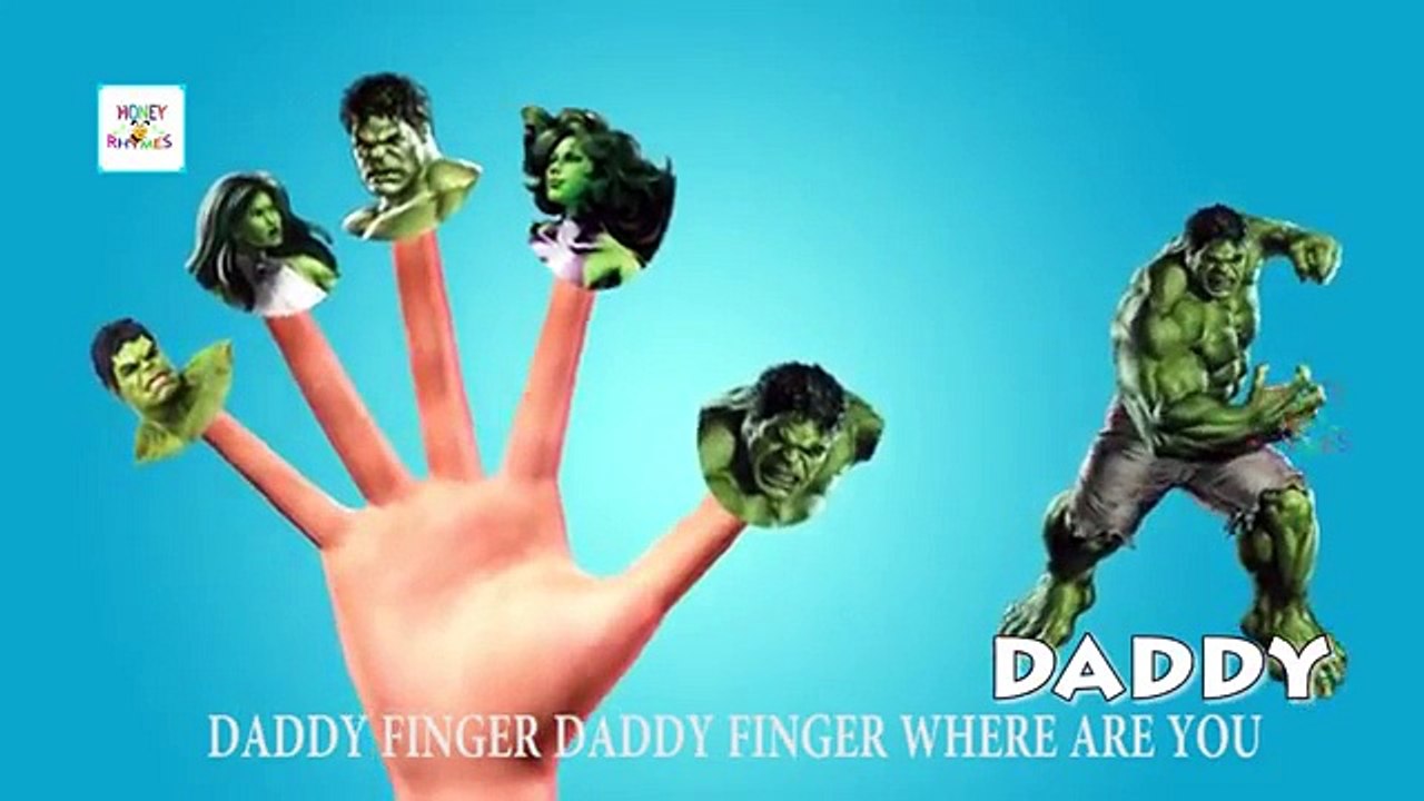 Finger Family Hulk Cartoons For Children | Hulk Finger Family Nursery Rhymes & Songs in 3D