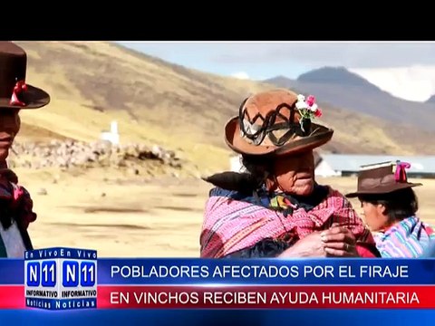 N11 Informativo POBLADORES DE LAS ZONAS AFECTADAS POR EL FRIO EN VINCHOS RECIBEN AYUDA HUMANITARIA