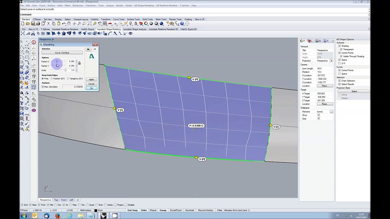 Autodesk Shape Modeling Plug-in for Rhino - new functions and features