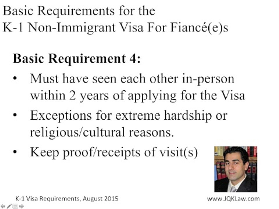 4 Basic Requirements for the K-1 Fiance Visa