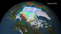 Arctic Sea Ice has its lowest extent since satellite images began.