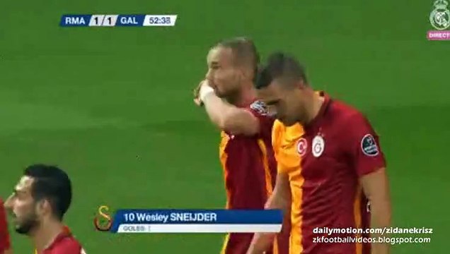 Wesley Sneijder 1:1 | Real Madrid v. Galatasaray - Trofeo Bernabeu 18.08.2015 HD