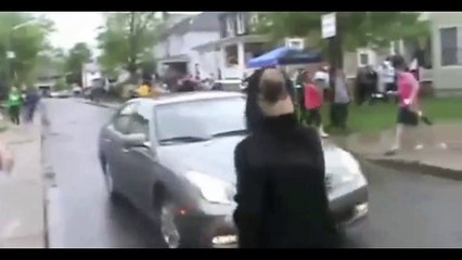 Stupid Girl Dance Jumps and hit by Running Car