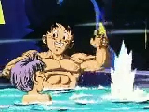 Goku plays around with Goten & Trunks (Gotenks)