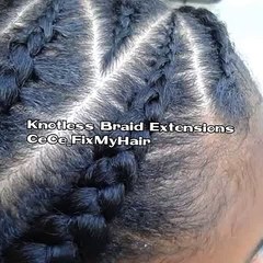 Knotless braid extensions