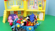 PEPPA PIG Stolen Bed with Police Mickey Mouse Frozen Elsa Sofia The First DisneyCarToys