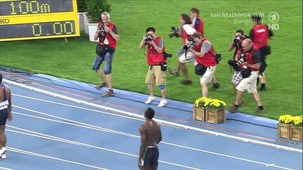 100 m  Männer FINALE Daegu 2011 ; Usain Bolt Fehlstart