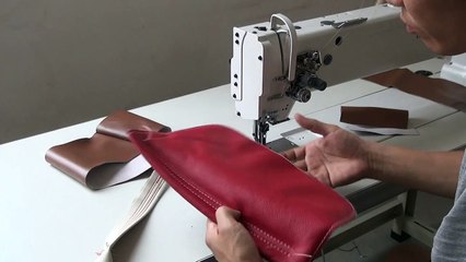 Long arm compound feed walking foot sewing machine