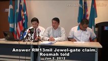 Answer RM13mil Jewel-gate claim, Rosmah told