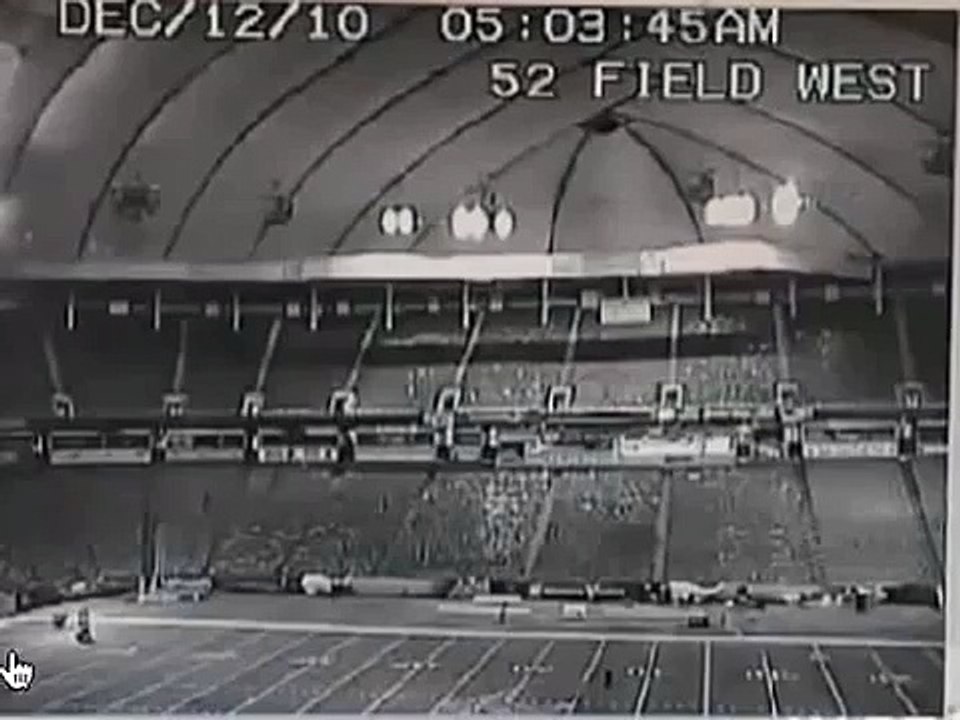 Metrodome Roof Collapse - **** NEW ANGLE **** UNSEEN !