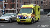 Ambulance 17-139 met een SPOEDTRANSPORT naar Het EMC Rotterdam   landen en opstijgen Lifeliner